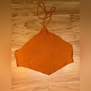 Forever 21 Orange Halter Crop Top